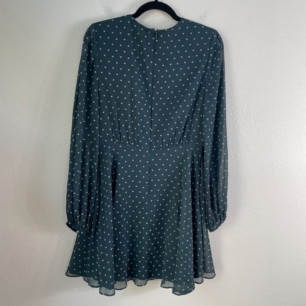 Ted‎ Baker Womens US 6 Heart Print Long Sleeve Dress Fit & Flare - Picture 15 of 16